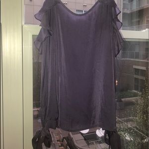 Royal Purple Spaghetti Strap Off the Shoulder Top